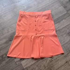 NWT Midi Flounce Skirt with Button Detail Size L